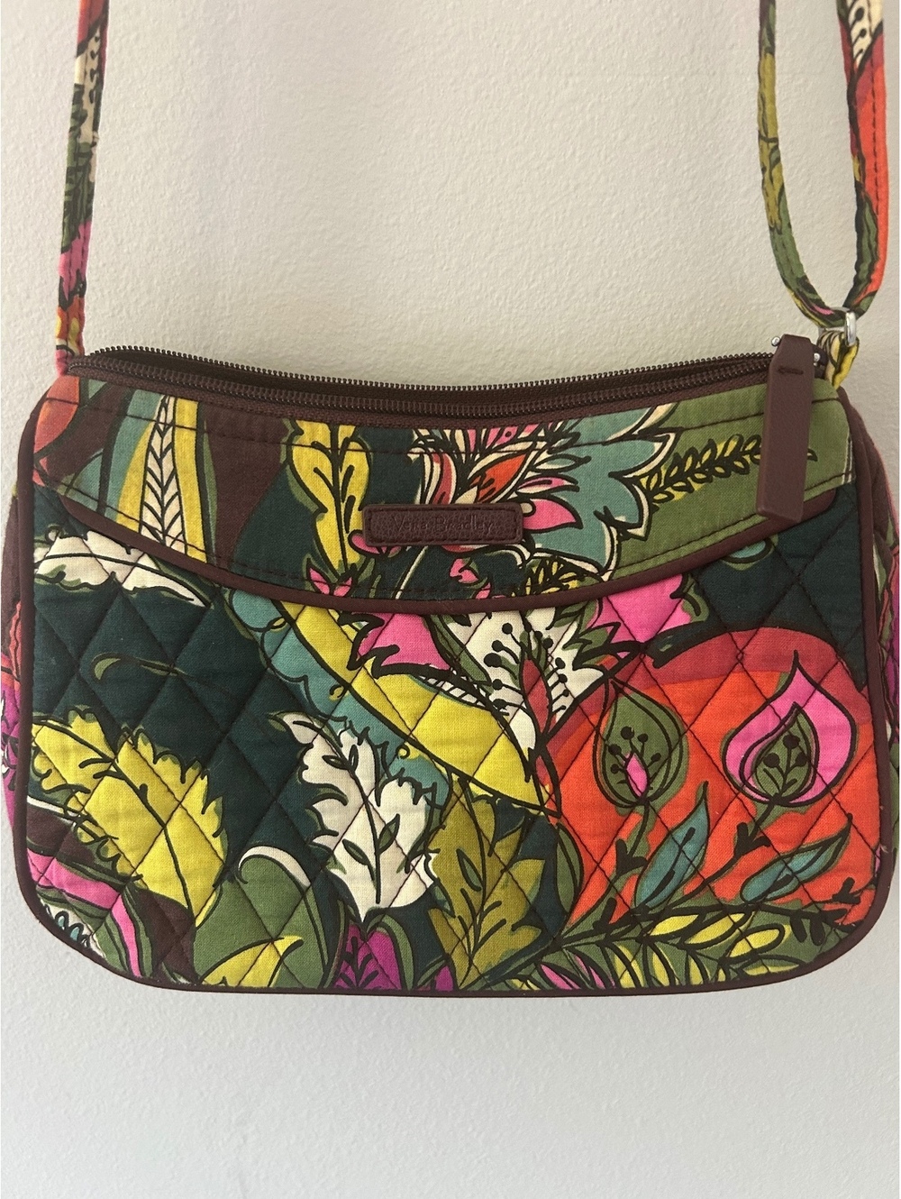 Vera Bradley Dark Floral Print Crossbody Purse
